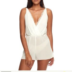 NWT FLORA NIKROOZ SHEER ROMPER